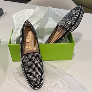 Sam Edelman Black and Silver Studded Loafers